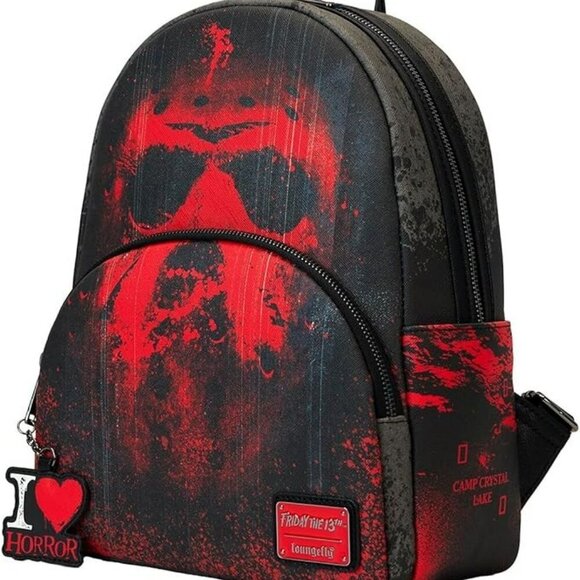 Loungefly Warner Brothers Friday The 13th I Heart Horror Mini Backpack NWT​ - Picture 3 of 5